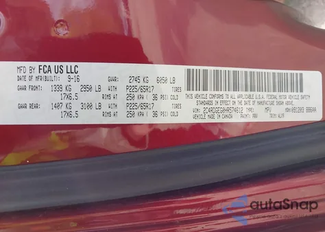 2017 Dodge Grand Caravan Gt из США, поврежденный, VIN 2C4RDGEG0HR574612